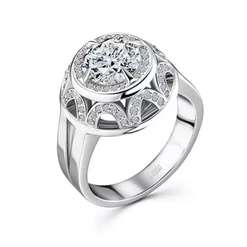 Кольцо с 73 бриллиантами белое золото 750