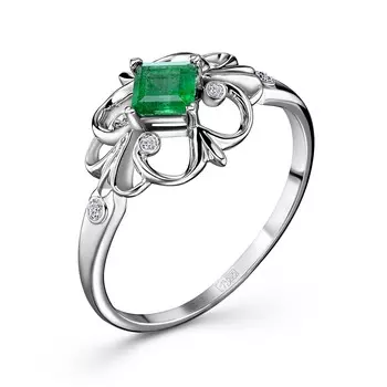 Кольцо с 7 бриллиантами белое золото 585