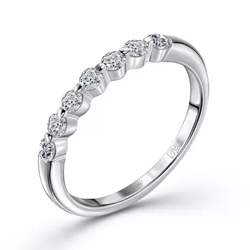 Кольцо с 7 бриллиантами белое золото 585