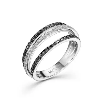 Кольцо с 83 бриллиантами белое золото 585