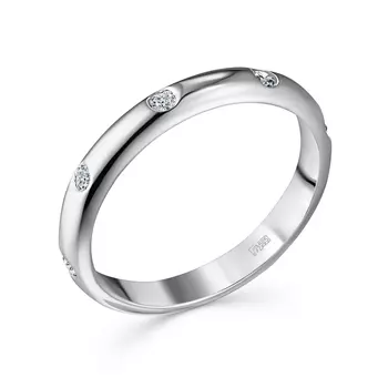 Кольцо с 8 бриллиантами белое золото 585