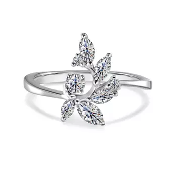 Кольцо с 8 бриллиантами белое золото 585