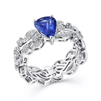 Кольцо с 90 бриллиантами белое золото 585