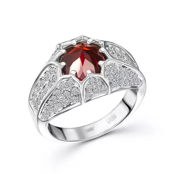 Кольцо с 95 бриллиантами белое золото 750