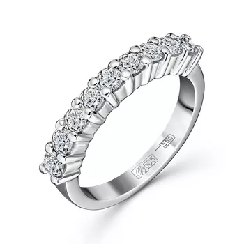 Кольцо с 9 бриллиантами белое золото 585