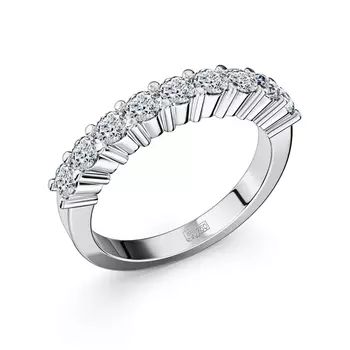 Кольцо с 9 бриллиантами белое золото 750