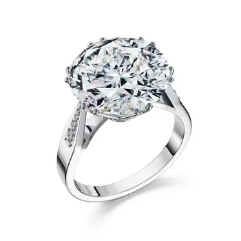 Кольцо с 9 бриллиантами белое золото 750