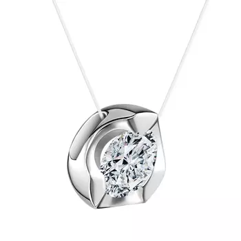 Колье с 1 бриллиантом белое золото 585