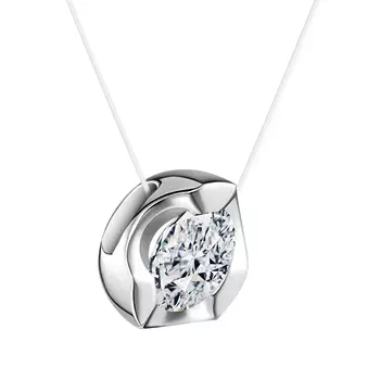 Колье с 1 бриллиантом белое золото 585