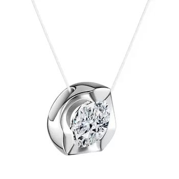 Колье с 1 бриллиантом белое золото 585