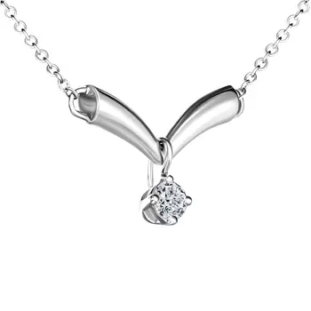 Колье с 1 бриллиантом белое золото 585