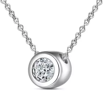 Колье с 1 бриллиантом белое золото 585