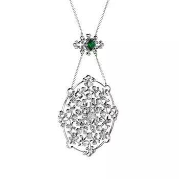 Колье с 70 бриллиантами белое золото 585