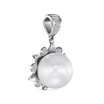 Подвеска с 10 бриллиантами белое золото 585