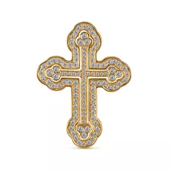 Подвеска с 111 бриллиантами желтое золото 585