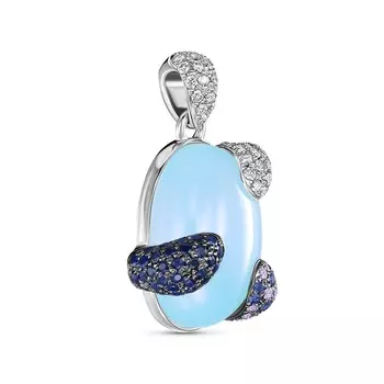 Подвеска с 118 бриллиантами белое золото 585