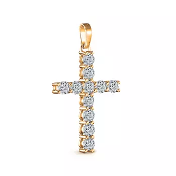 Подвеска с 11 бриллиантами желтое золото 585