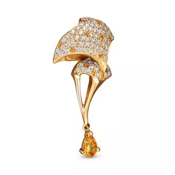 Подвеска с 121 бриллиантом желтое золото 585