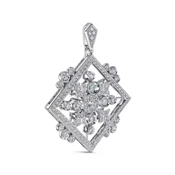 Подвеска с 138 бриллиантами белое золото 585