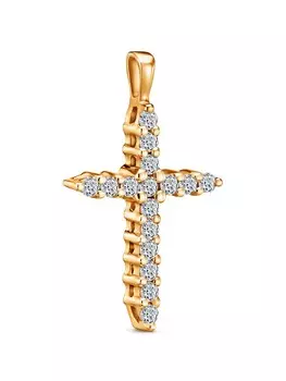 Подвеска с 16 бриллиантами желтое золото 585