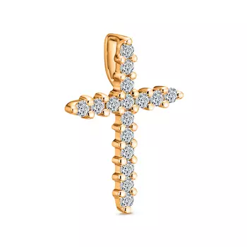 Подвеска с 16 бриллиантами желтое золото 585