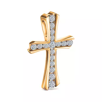 Подвеска с 17 бриллиантами желтое золото 585