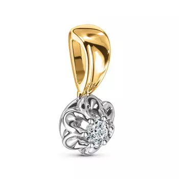 Подвеска с 1 бриллиантом белое/желтое золото 585