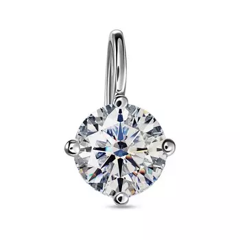 Подвеска с 1 бриллиантом белое золото 585