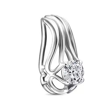Подвеска с 1 бриллиантом белое золото 585