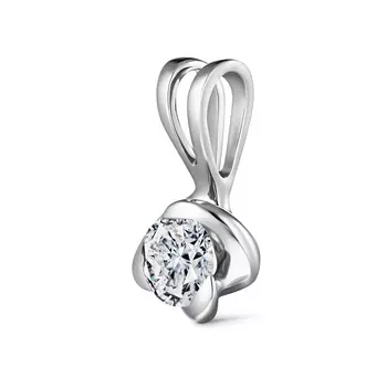 Подвеска с 1 бриллиантом белое золото 585