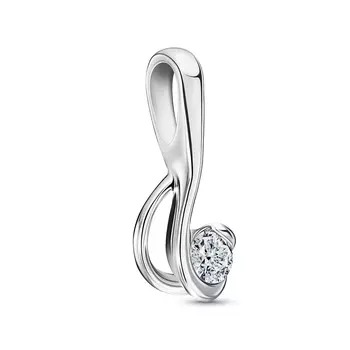 Подвеска с 1 бриллиантом белое золото 585