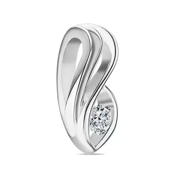 Подвеска с 1 бриллиантом белое золото 585