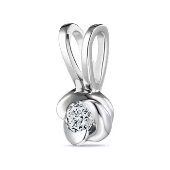Подвеска с 1 бриллиантом белое золото 585