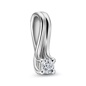 Подвеска с 1 бриллиантом белое золото 585