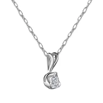 Подвеска с 1 бриллиантом белое золото 585
