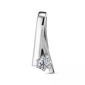 Подвеска с 1 бриллиантом белое золото 585