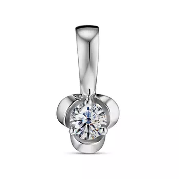 Подвеска с 1 бриллиантом белое золото 585