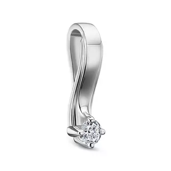 Подвеска с 1 бриллиантом белое золото 585