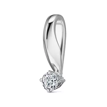 Подвеска с 1 бриллиантом белое золото 585