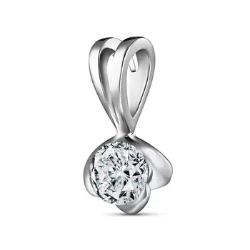 Подвеска с 1 бриллиантом белое золото 585