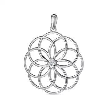 Подвеска с 1 бриллиантом белое золото 585