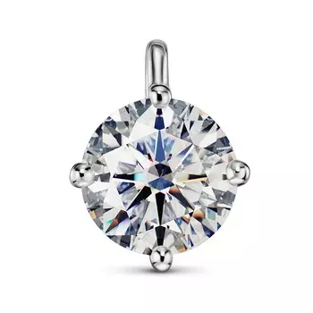 Подвеска с 1 бриллиантом белое золото 750