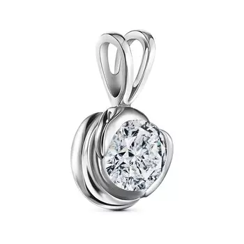 Подвеска с 1 бриллиантом белое золото 750