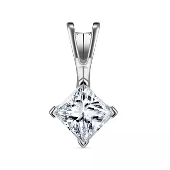 Подвеска с 1 бриллиантом белое золото 750