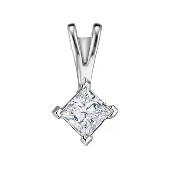 Подвеска с 1 бриллиантом белое золото 750