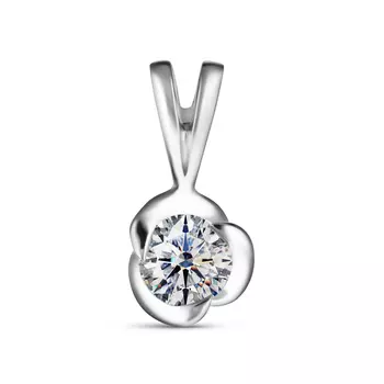 Подвеска с 1 бриллиантом белое золото 750