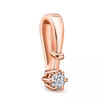 Подвеска с 1 бриллиантом красное золото 585