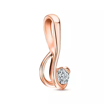 Подвеска с 1 бриллиантом красное золото 585