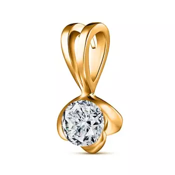 Подвеска с 1 бриллиантом желтое золото 585