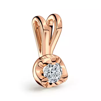 Подвеска с 1 бриллиантом желтое золото 585